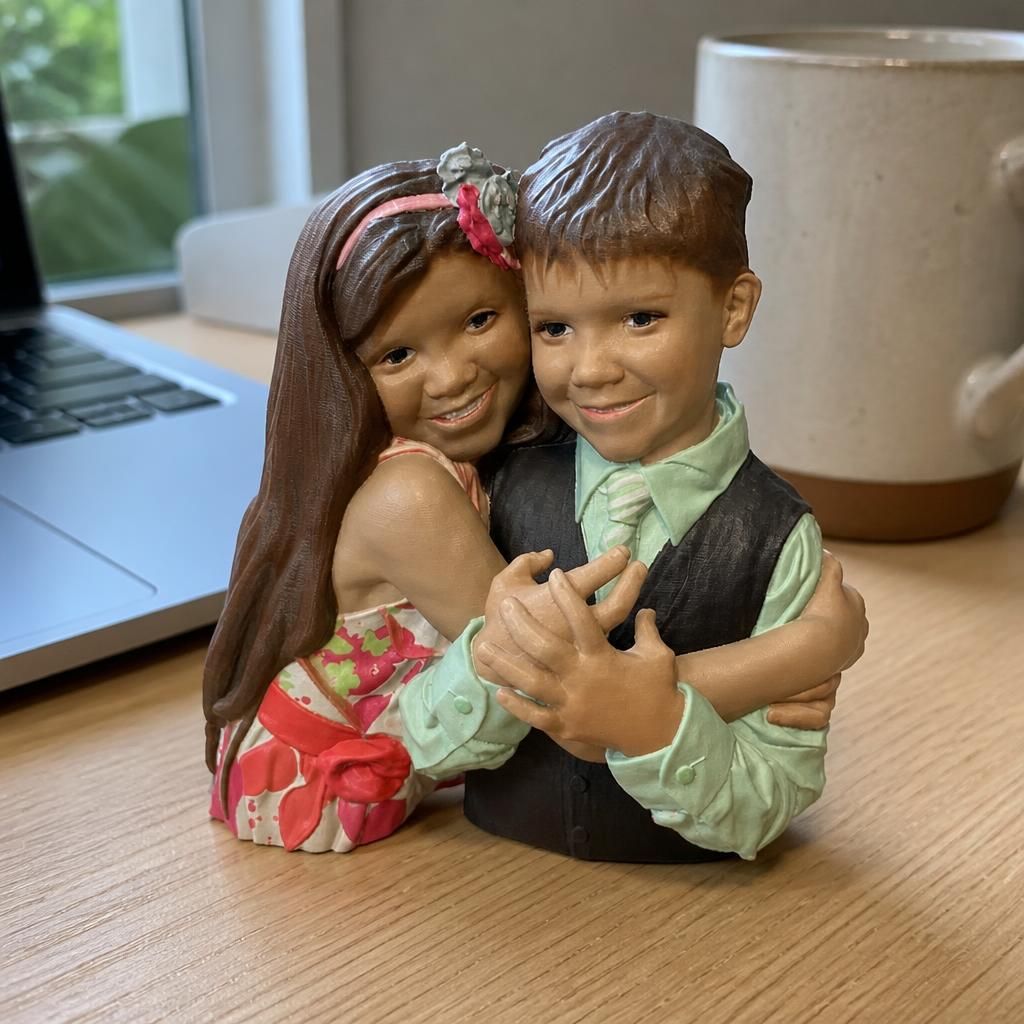 as a real 3D print on a desk