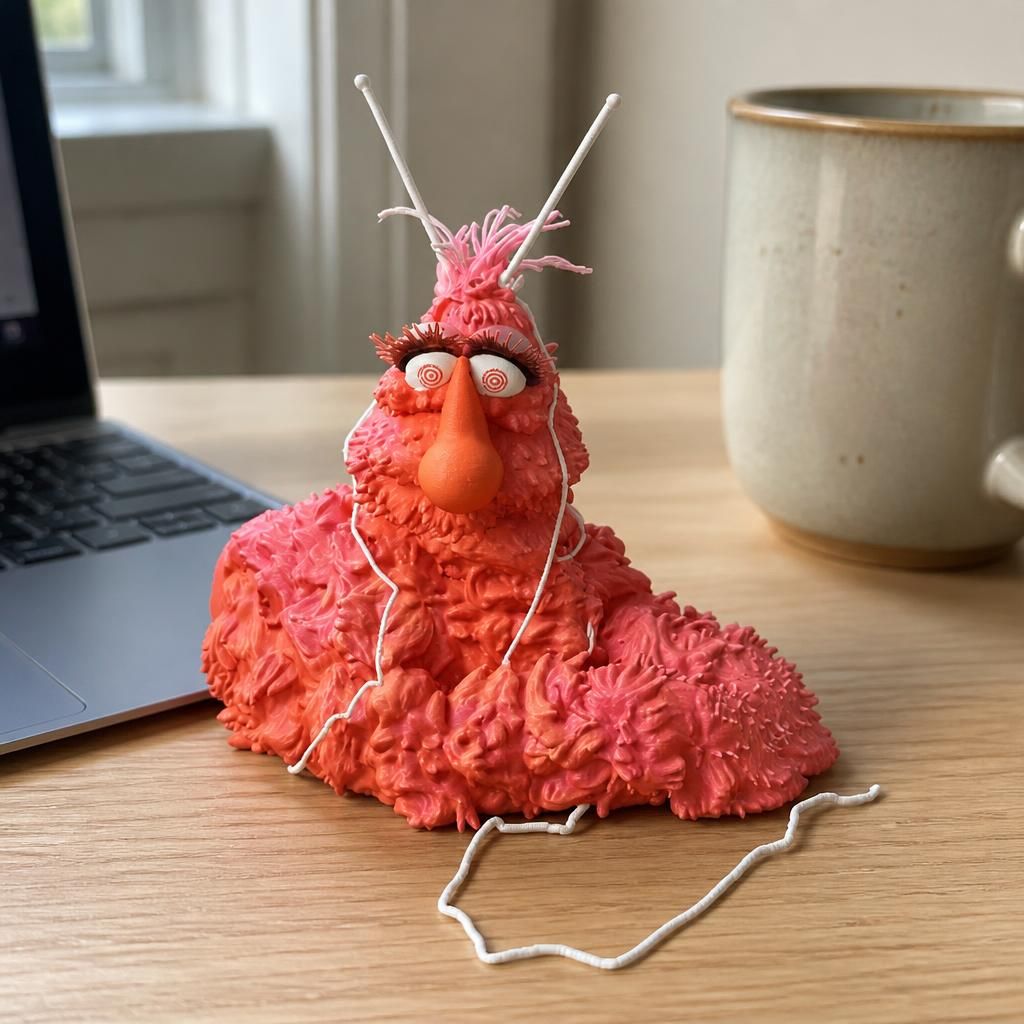 Television Monster as a real 3D print on a desk