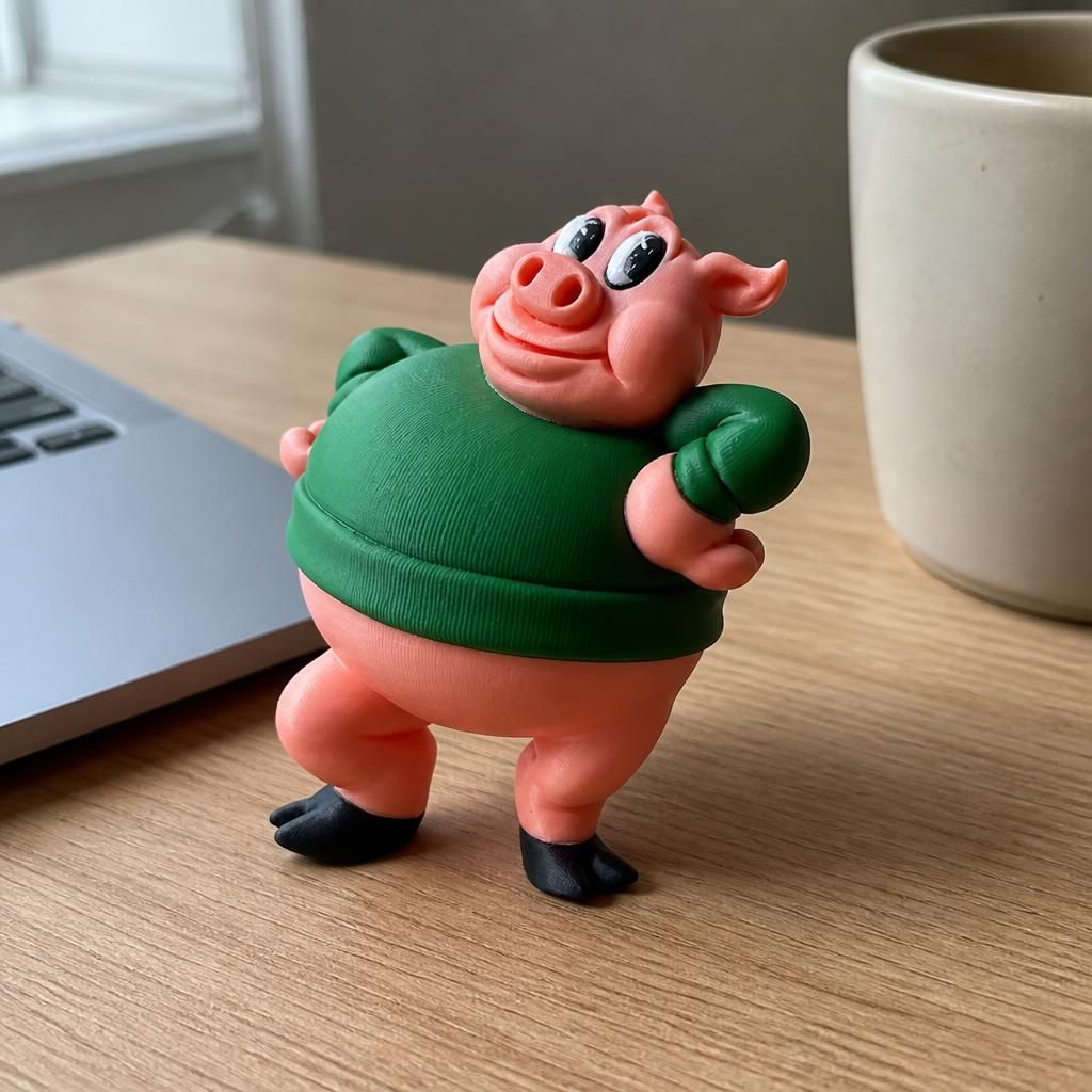 Porky (1935) as a real 3D print on a desk