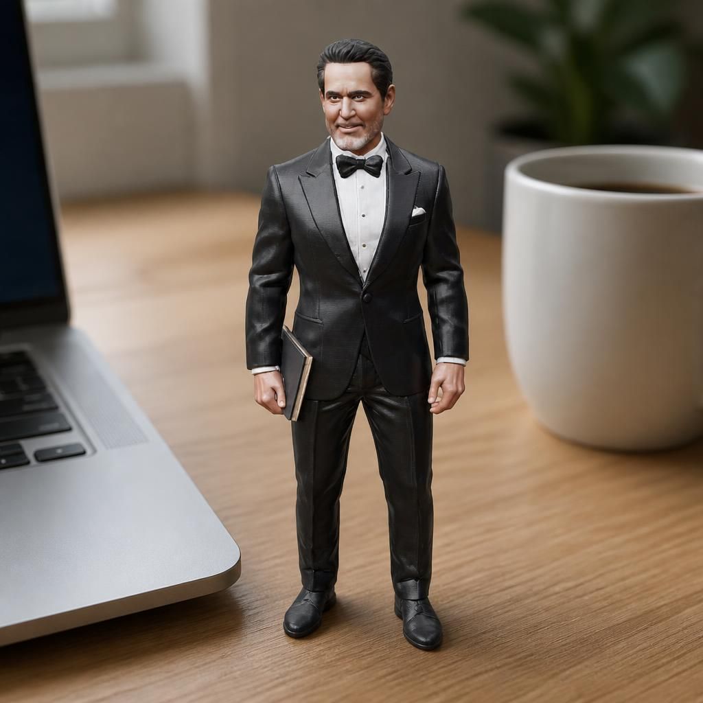Tux as a real 3D print on a desk