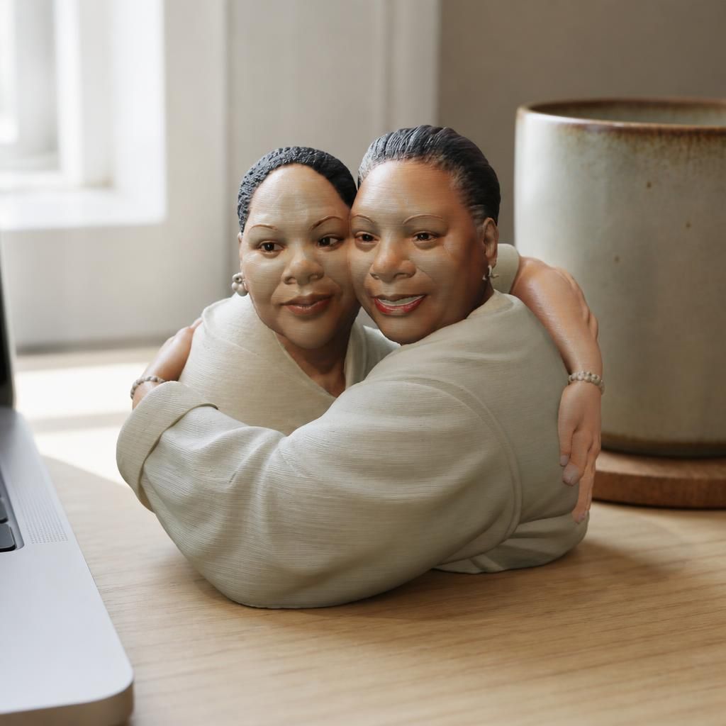 Love as a real 3D print on a desk