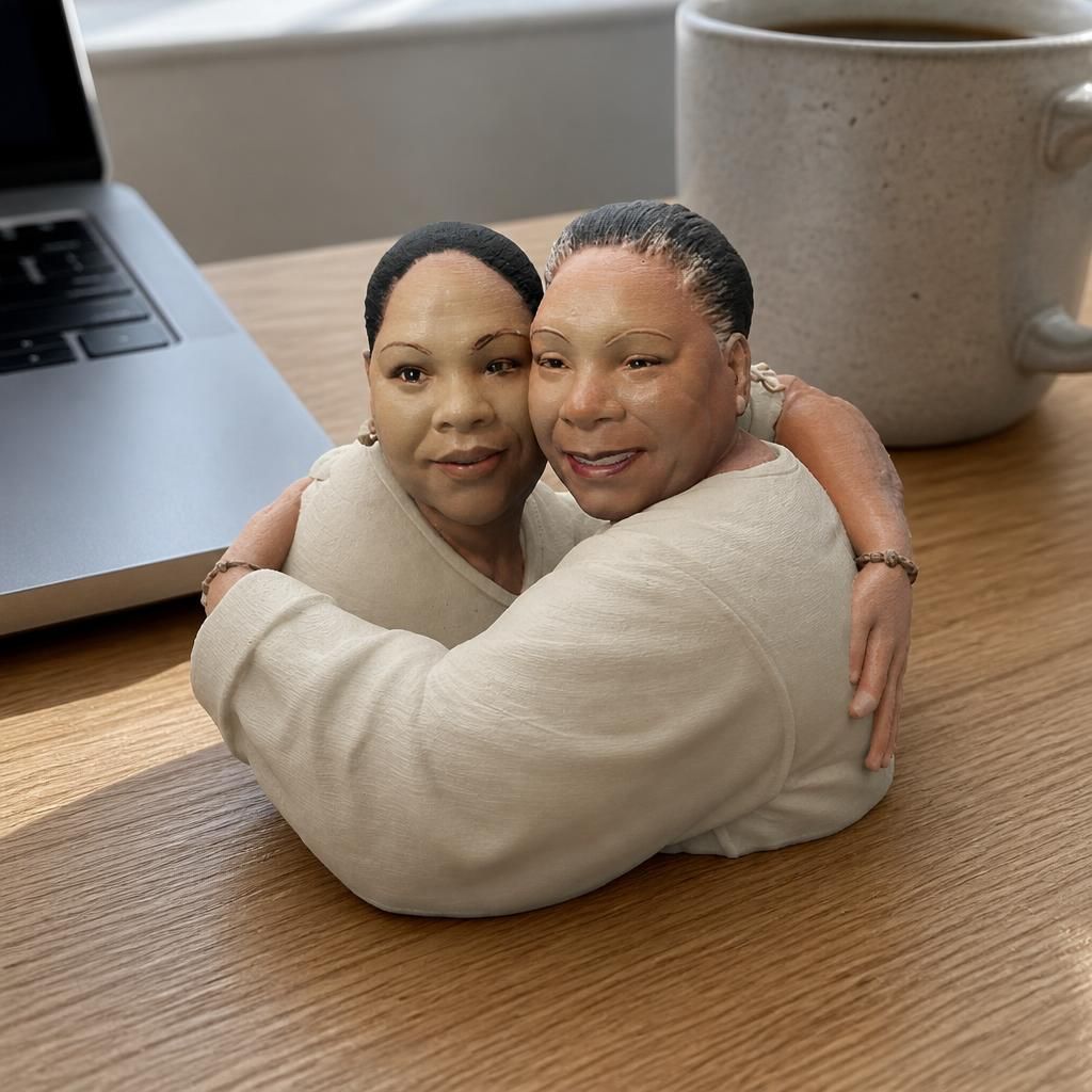 Love as a real 3D print on a desk