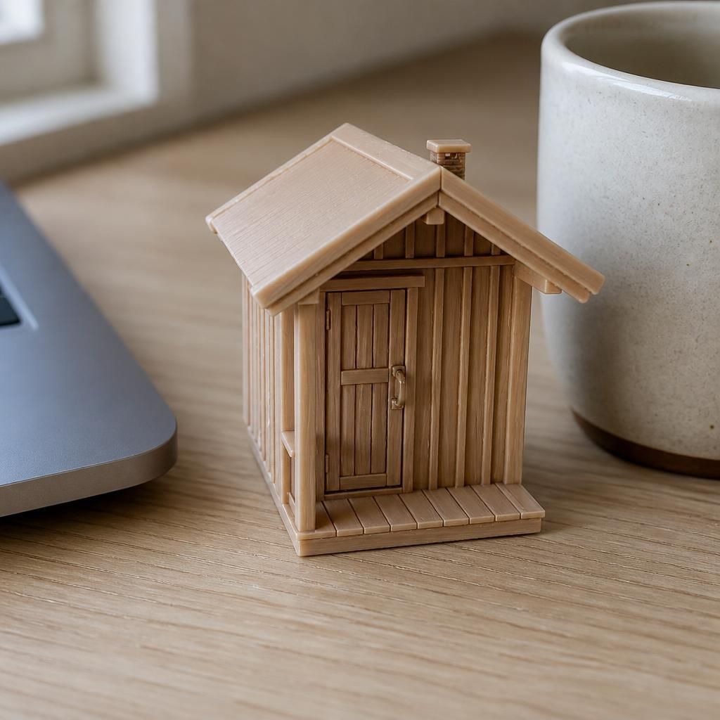 Sauna as a real 3D print on a desk