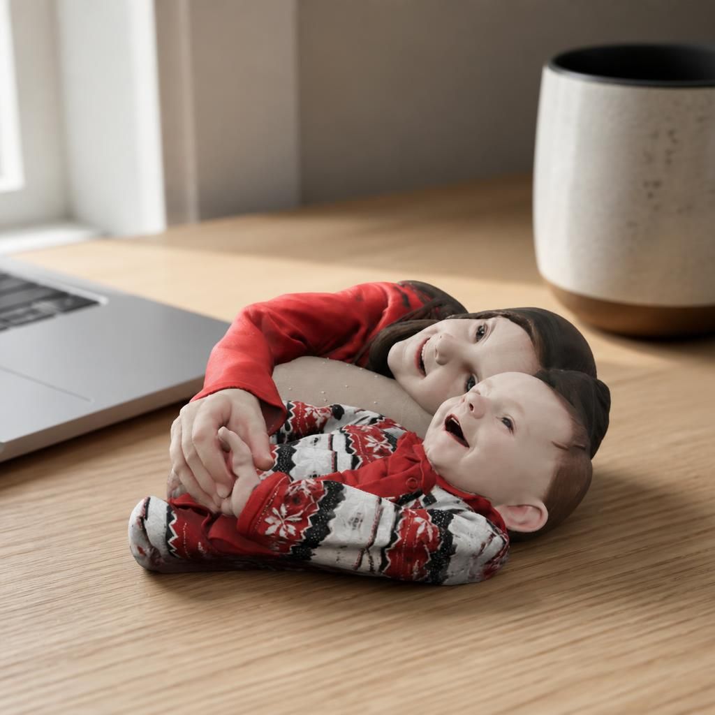 Sisters as a real 3D print on a desk