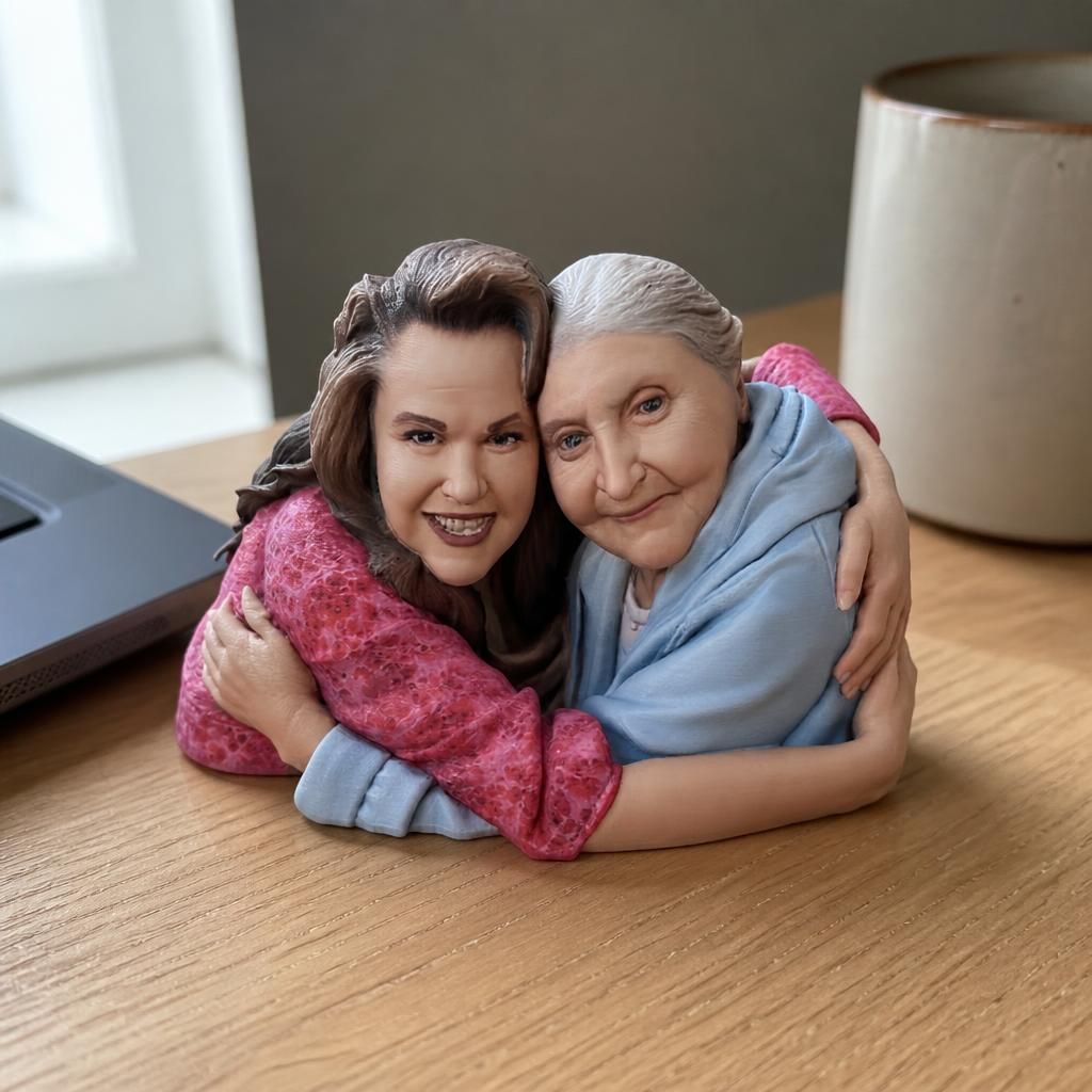 Momma & me as a real 3D print on a desk