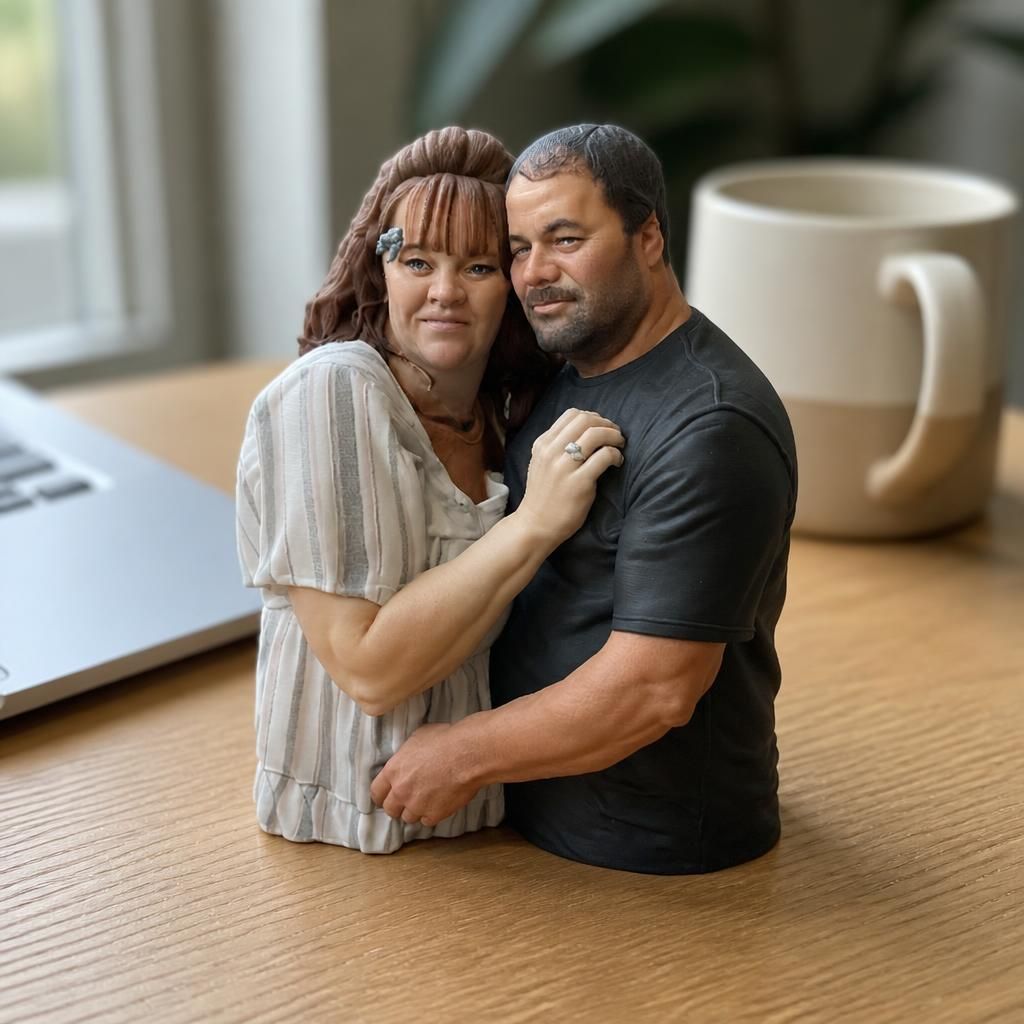 Love as a real 3D print on a desk