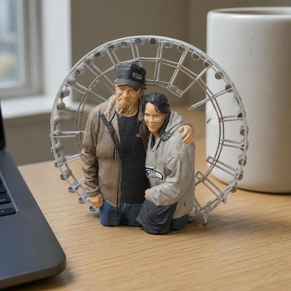 Love as a real 3D print on a desk