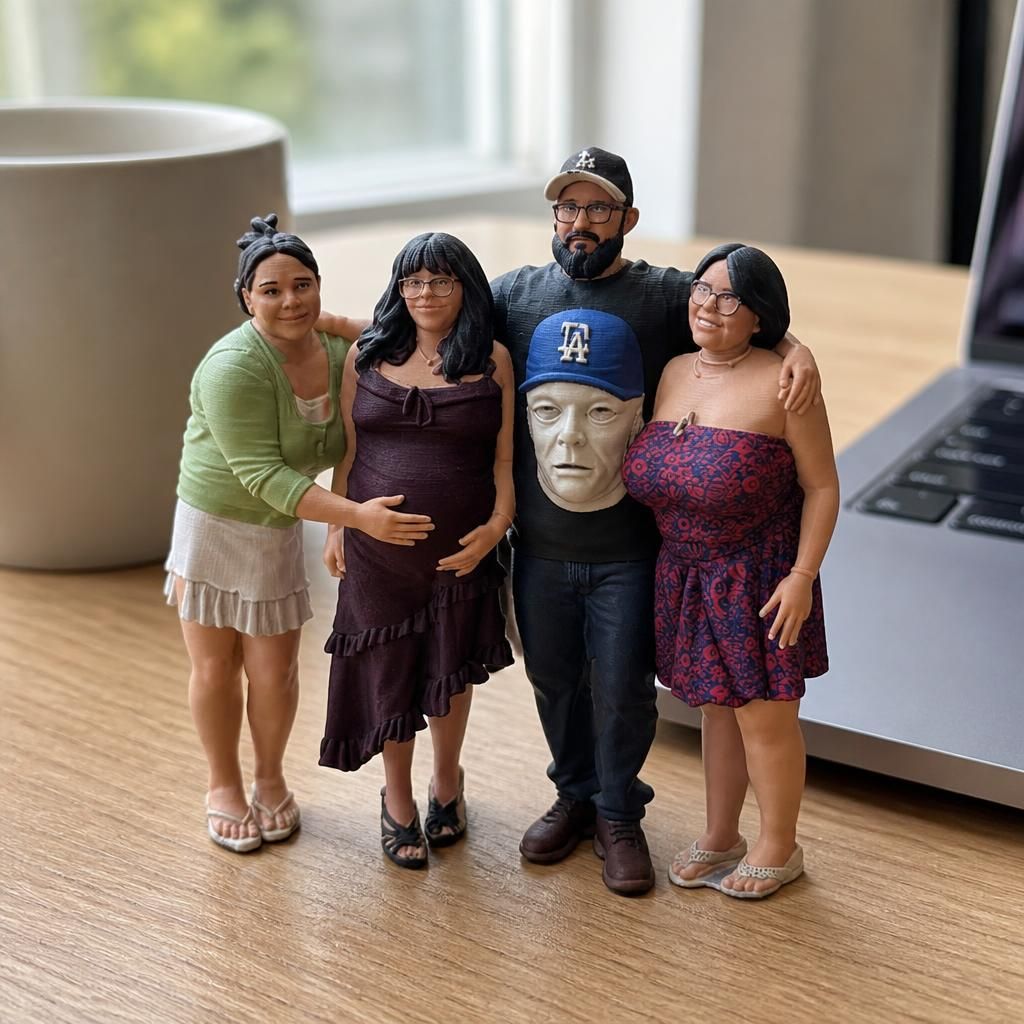 Squad as a real 3D print on a desk