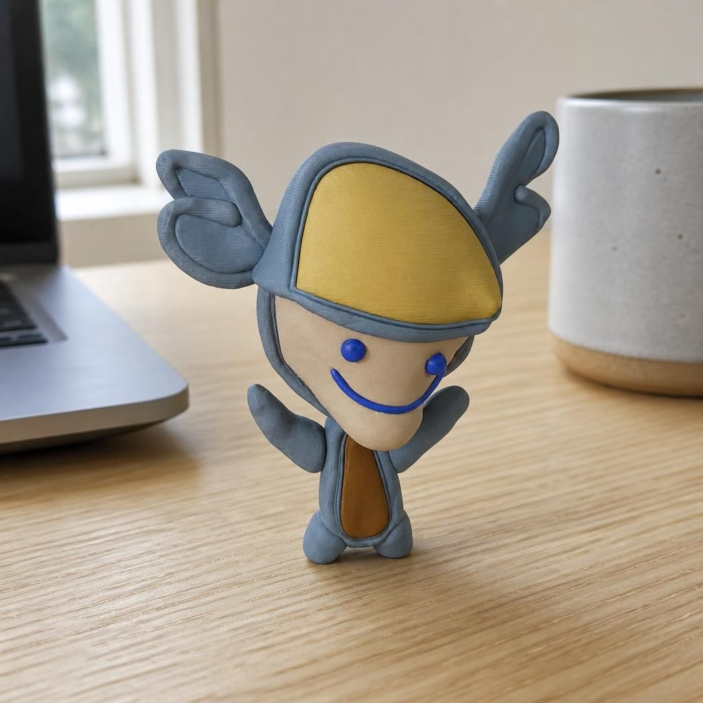 Strong bob as a real 3D print on a desk