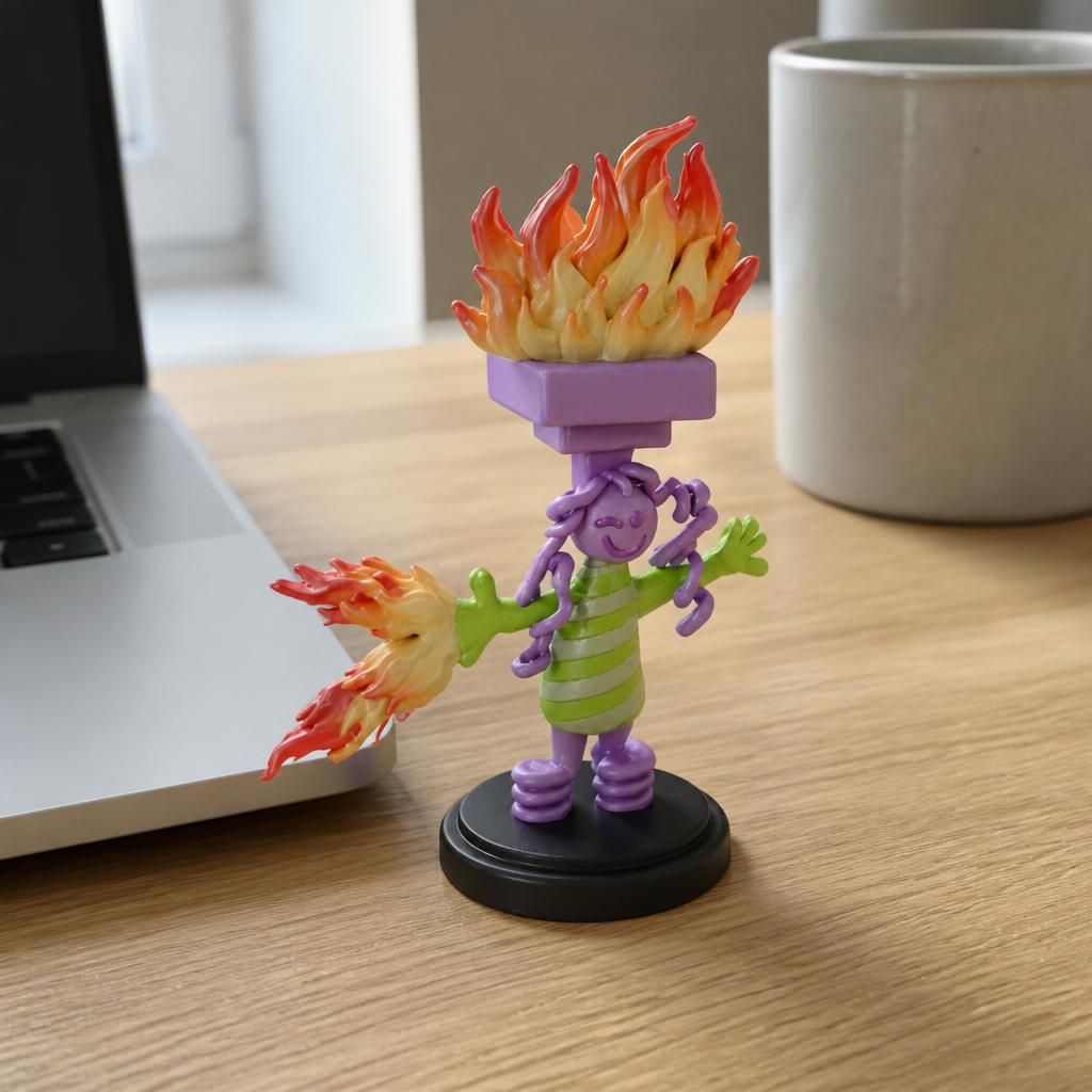 FireGirlStrongPrint as a real 3D print on a desk