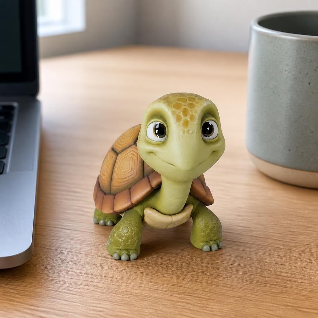 Turtle as a real 3D print on a desk