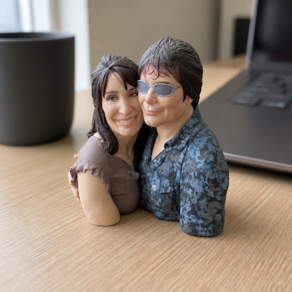 as a real 3D print on a desk