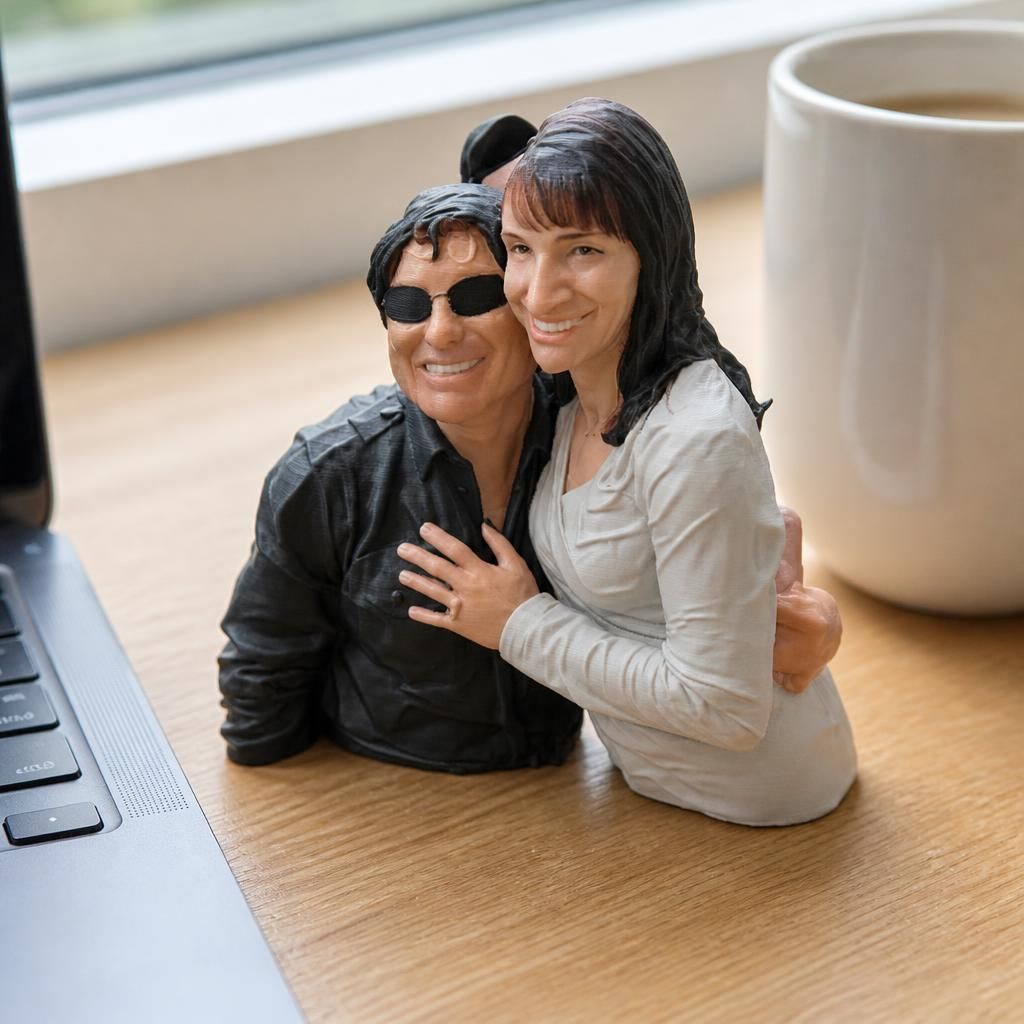us as a real 3D print on a desk